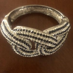 SPECIAL! Any 2 for 20, 3 for 25! Silver, black rhinestone bracelet, silver band